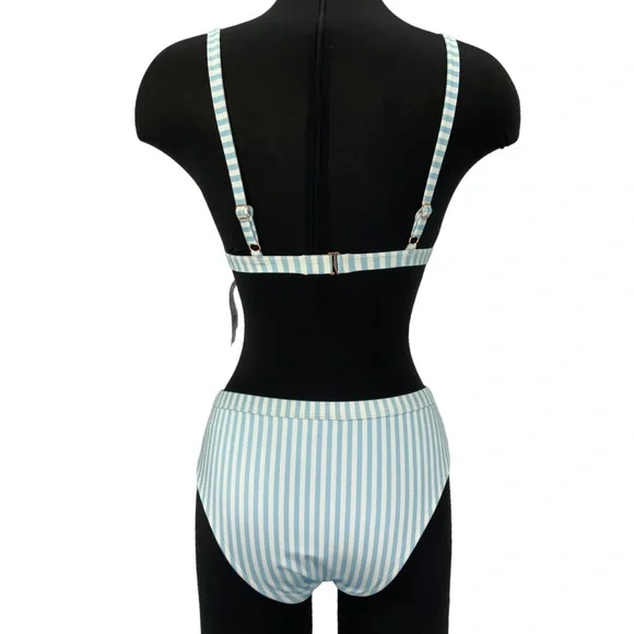 Pacsun L. A. Hearts Blue and White Stripped Bikini C1 - Picture 11 of 12